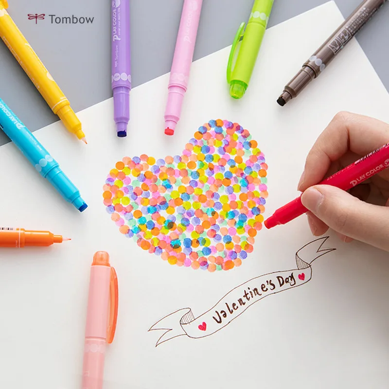 1 шт. томбак Play цветная точка Двусторонняя маркерная ручка для акварели