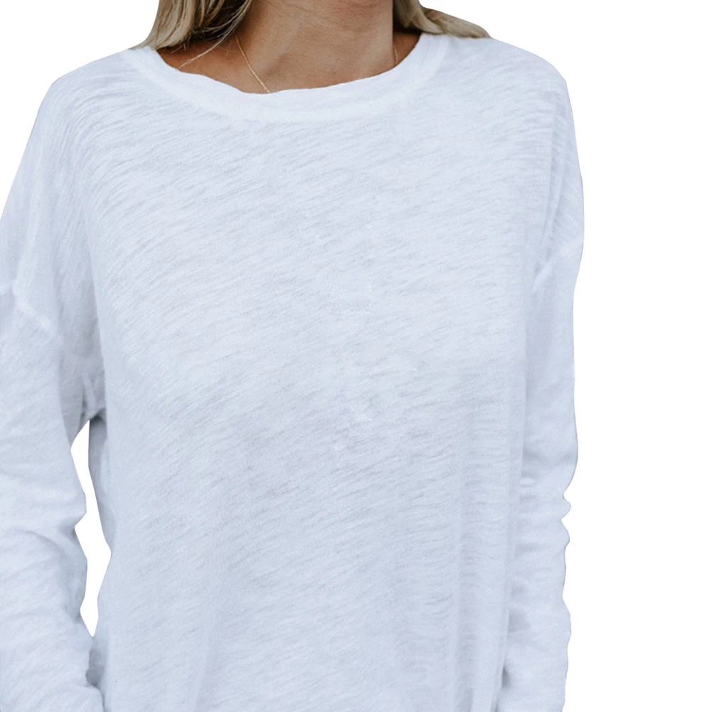 Женские базовые Топы из полиэстера весенне-осенняя элегантная однотонная