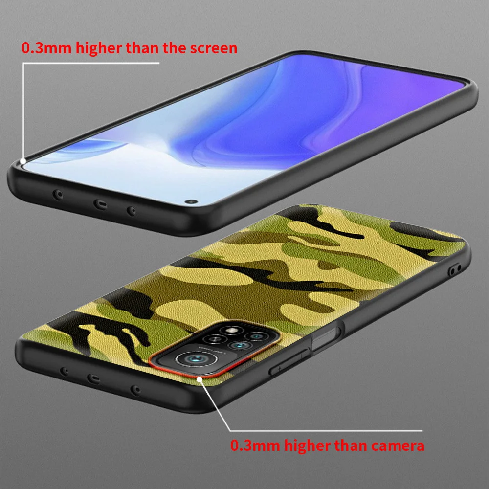 phone case for xiaomi mi poco x3 nfc 10t pro 11t 11 lite note 10 m3 9t f3 cc9 soft cover a2 f1 shell army military camouflage free global shipping