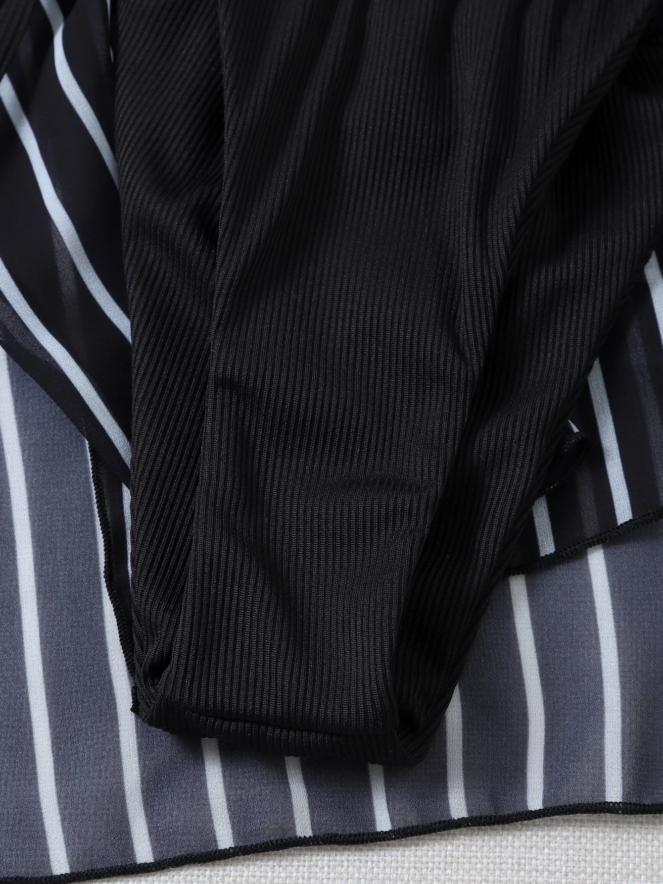 

Sexy Triangle Brazilian Push Up Bikini Set Three Piece Bikinis Women Tied String Swimwear Mesh Stripe Beach Wear Bathing Suits