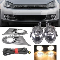 car light for vw golf 6 a6 mk6 2009 2010 2011 2012 2013 car styling front fog light lamp with halogen bulbs grille wire