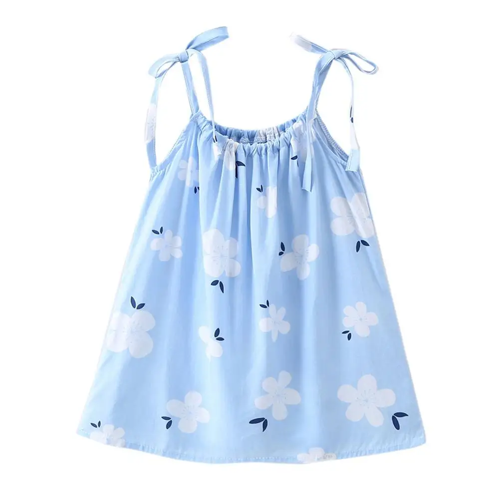 

Летнее платье без рукавов с принтом на плечах для маленьких девочек