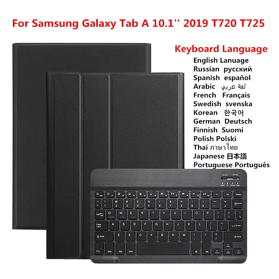 Кожаный чехол с Bluetooth клавиатурой для Samsung Galaxy Tab S5e 2019 SM T720 T725 планшета S5e|Чехлы