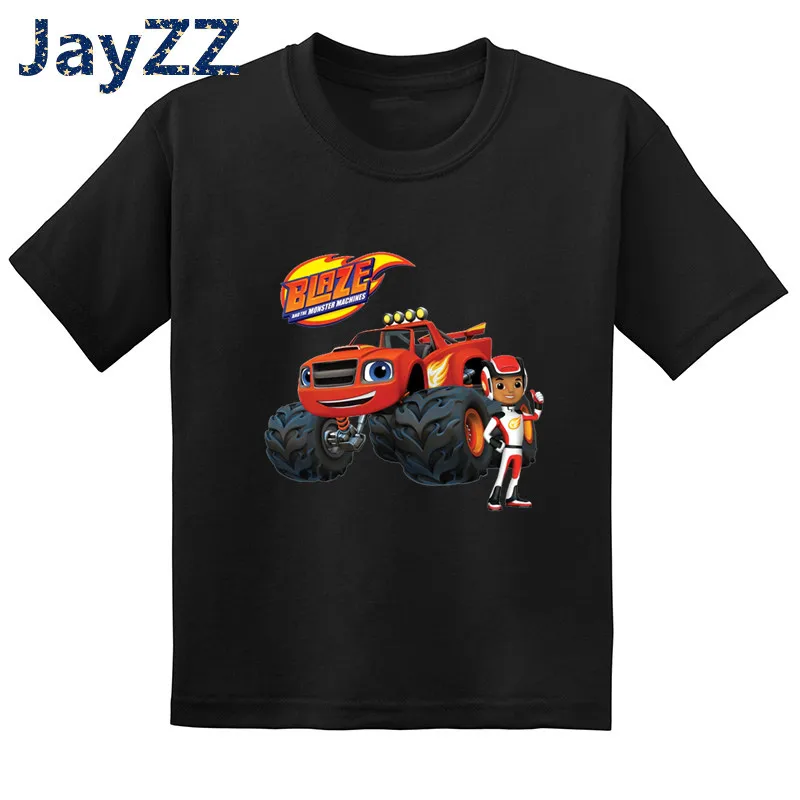 

Blaze And The Monster Machines Funny Kids T Shirt Children Cartoon Game Clothes Baby Girls & Boys Summer Black T-Shirt,GKT5402