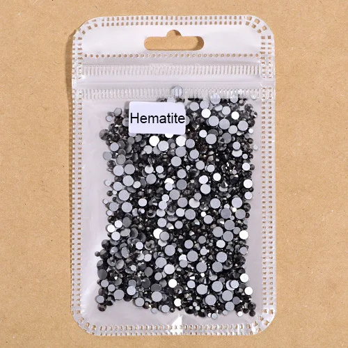 Hematite 1000 шт разноцветные стразы без горячей фиксации с плоской задней частью стеклянные стразы блестящие стразы для украшения ногтей F0177 - Цвет: Hematite