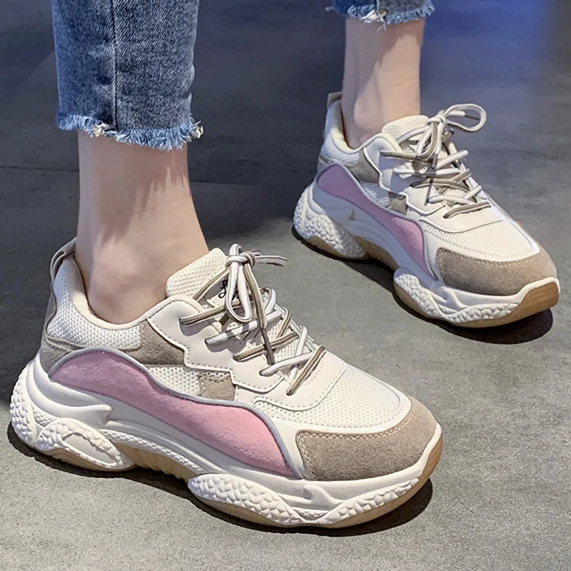 Женская Вулканизированная обувь кроссовки на платформе высокие женская женские