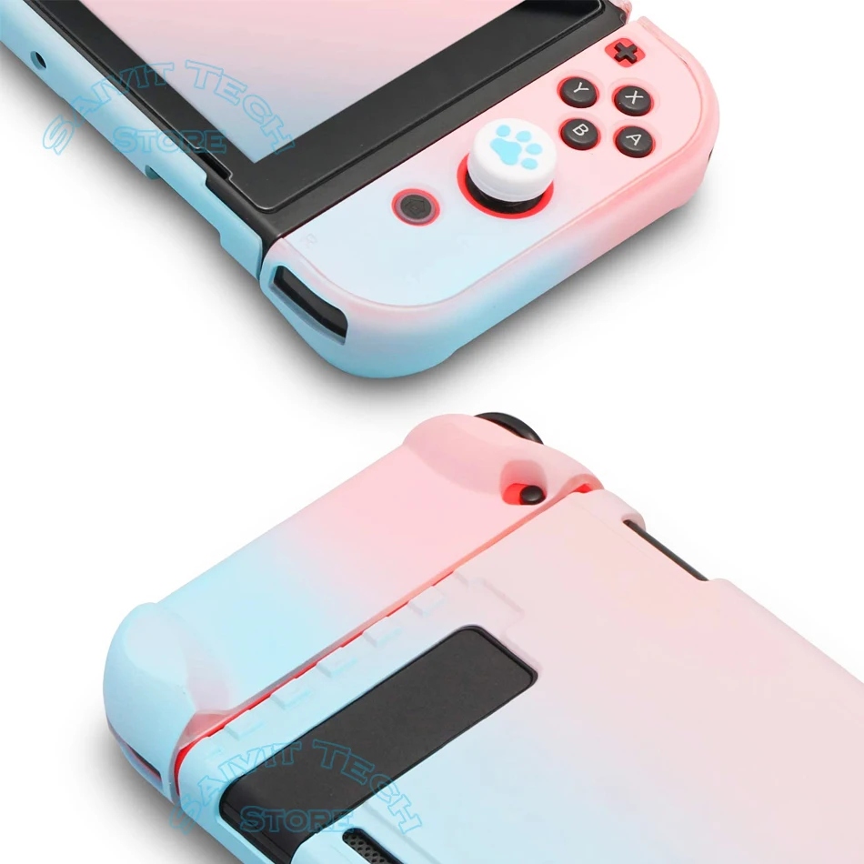 Розовый чехол для Nintendo Switch съемный ультратонкий цветной защитный жесткий из