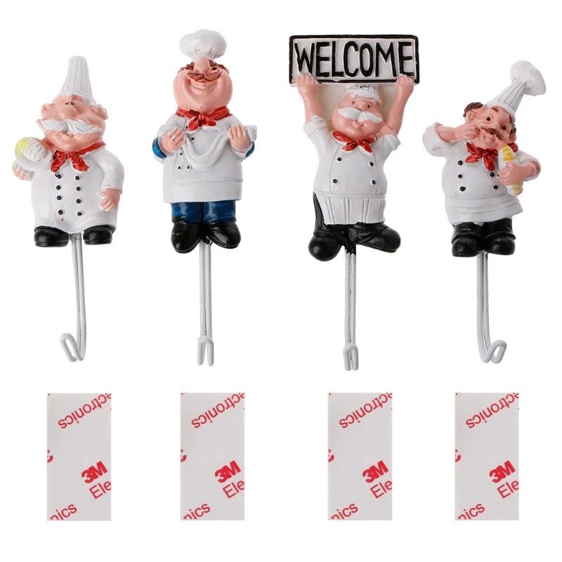 Кухня мультфильм образный крюк смолы мощная клейкая вешалка настенная стойка