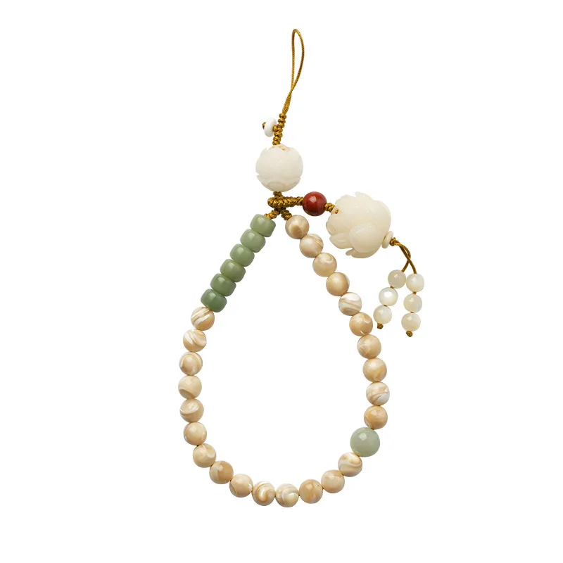 

short lanyard Original Natural Deep-Sea huang bei Phone Stylish Retro Chinese Elements Pendant Men Bodhi Mobile Phone Lanyard