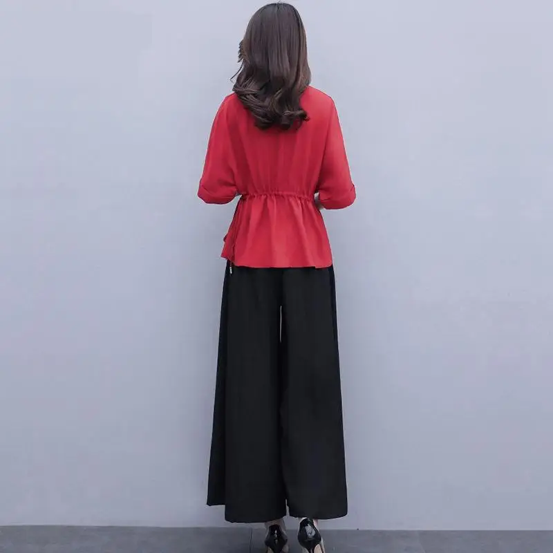 Женский шифоновый костюм Новинка лета 2022 топ с коротким рукавом для отдыха