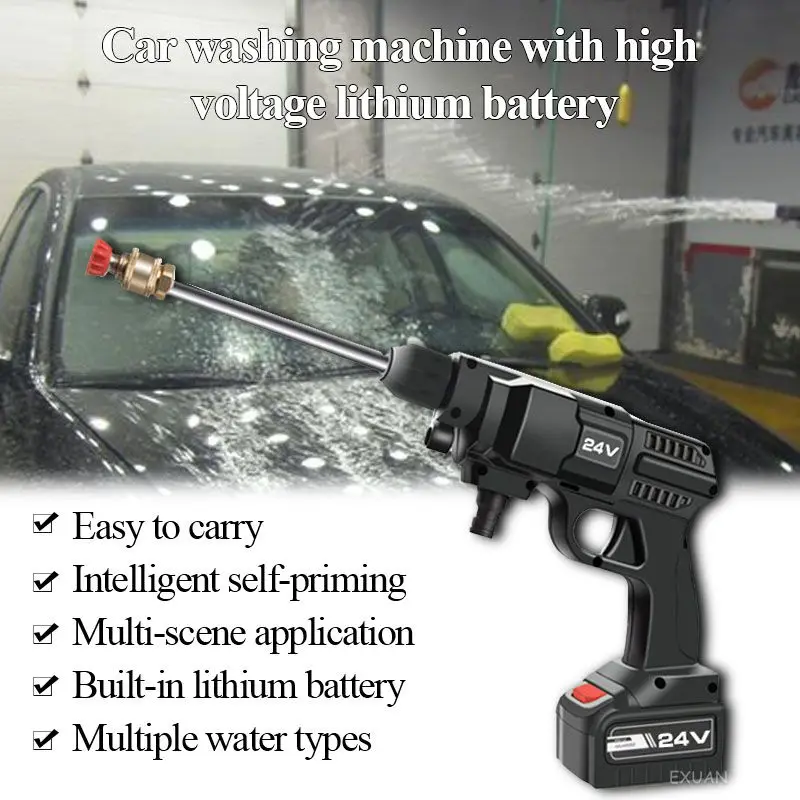

High Pressure Cleaner Electric Car Wash Water PumpFoam Gun Nozzle Wireless Portable Car Wash Spray Car Cleaning Care Tool