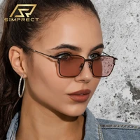 simprect new small rectangle sunglasses women 2022 luxury brand designer vintage sun glasses square metal uv400 shades for women