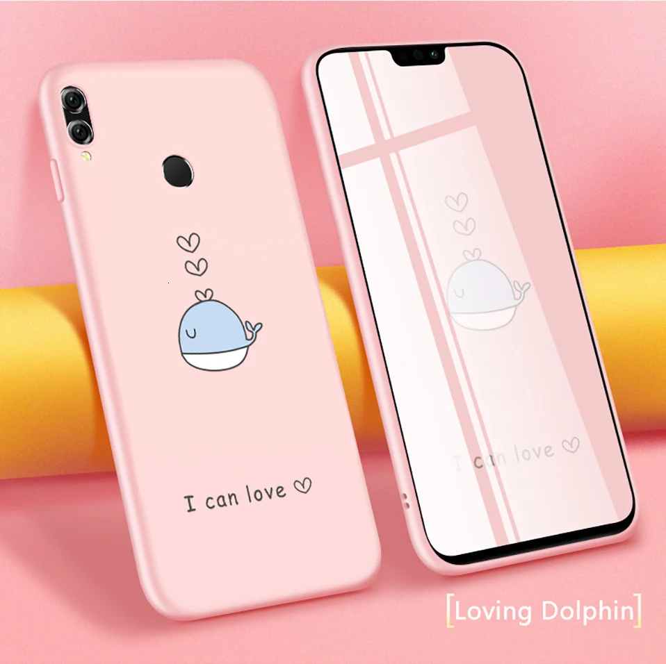 Милый чехол для huawei Honor 8x, силиконовый чехол, 3D рельеф, противоударный бампер для huawei Honor 9 10 Lite Y6 Y9, чехол