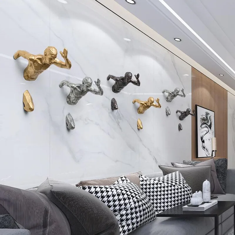 Бегущий человек гонки против времени Fgurine креативная статуя настенное украшение