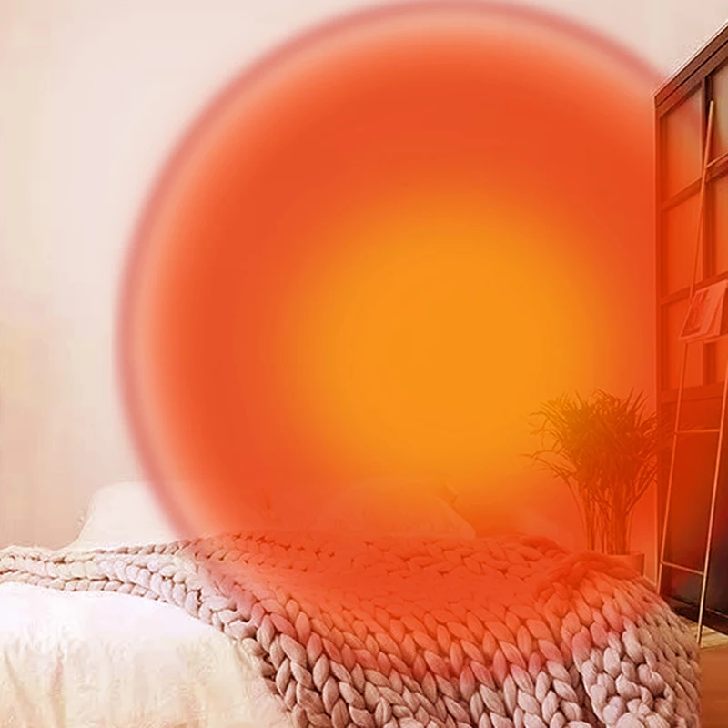 USB проектор с радужным закатом красный светодиодный ночник проекционный