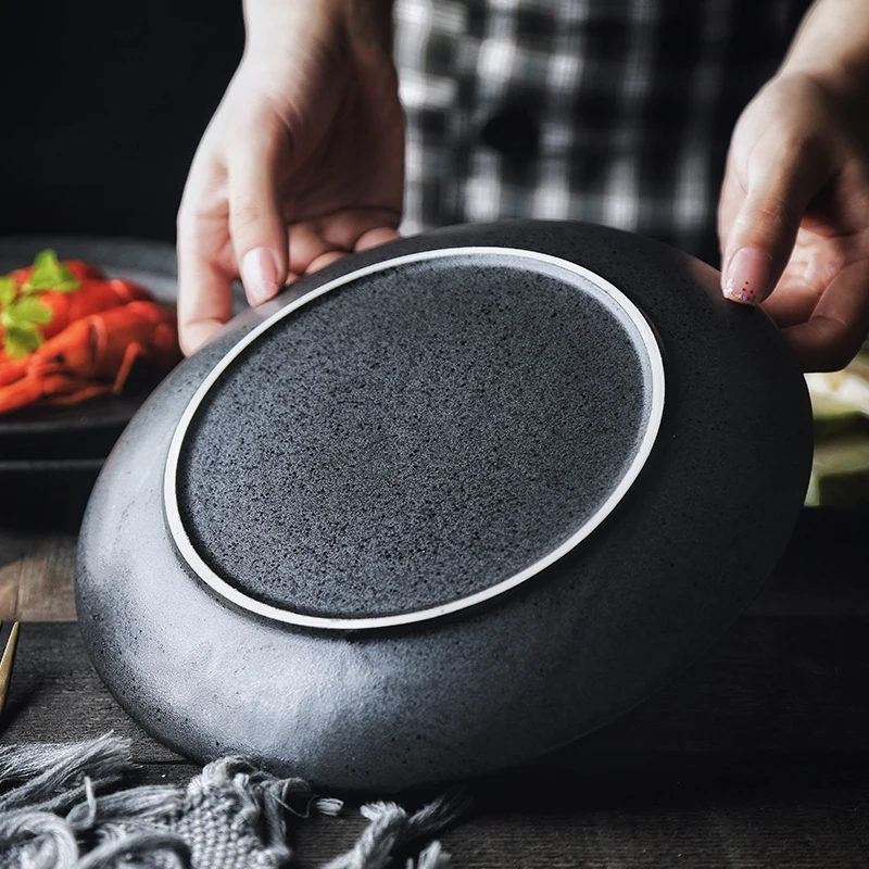 

style tableware plate dish plate household ceramic plate steak plate western food plate breakfast plate shallow plate