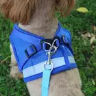 Регулируемый светоотражающий жилет для собак поводком, прогулочная шлейка для щенков, сетчатая шлейка из полиэстера для маленьких и средних собак