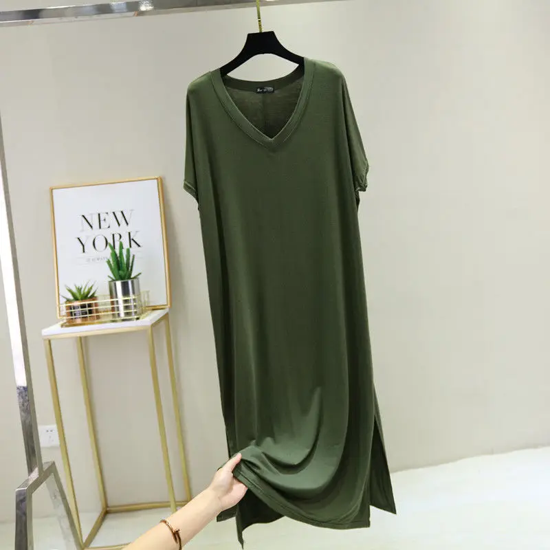 

Ночная сорочка женская из модала с V-образным вырезом