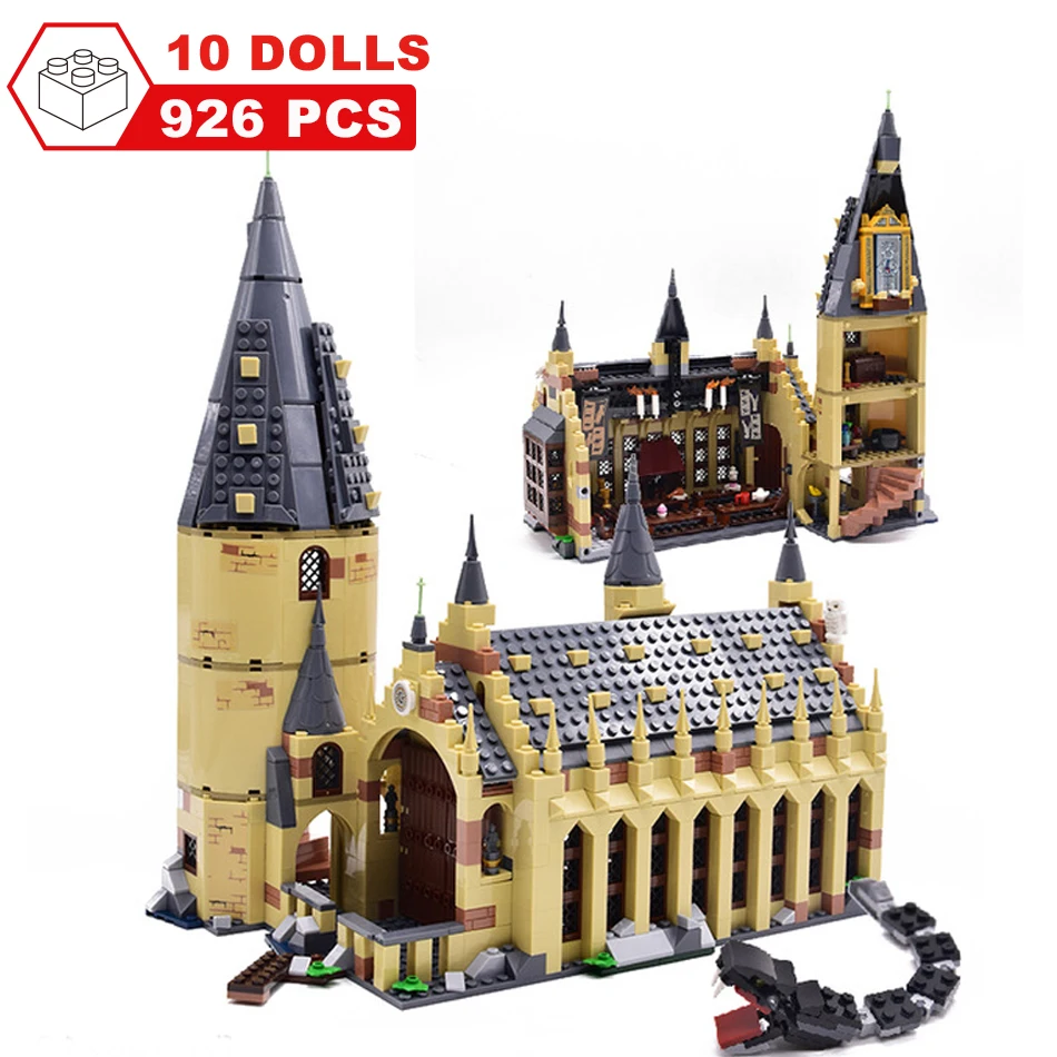 926 шт Harri Pottered Magic School Great Hall Castle строительные блоки фигурки из фильмов игрушки для