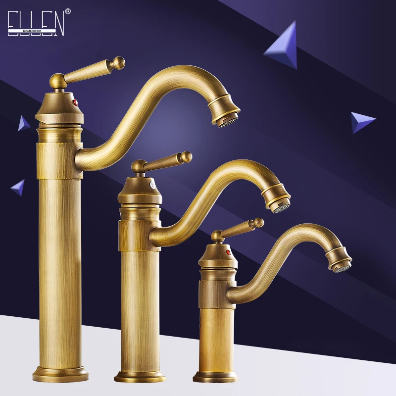 Смеситель для раковины в античном стиле EL5002 Высокий кран горячей и холодной воды
