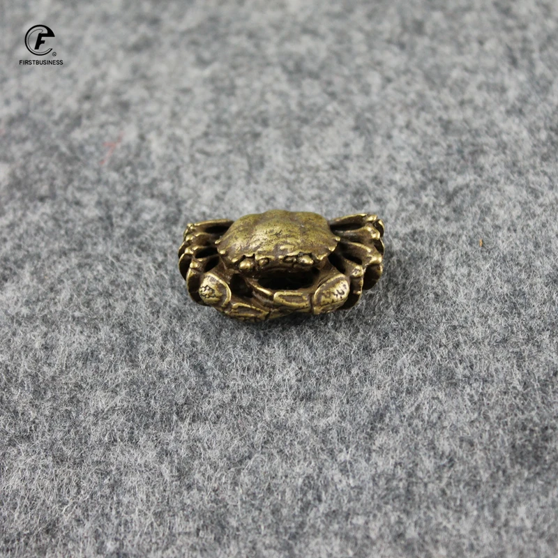 Античная бронзовая мини статуя краба чайные животные для украшения Чистая