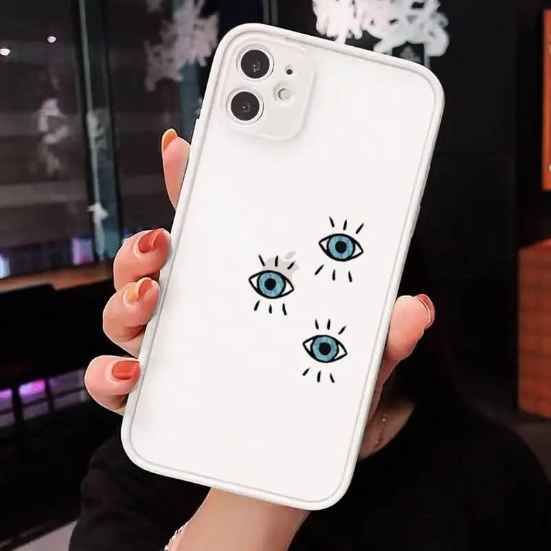 

Evil Eye 1 Phone Cases Matte transparent For White iPhone 12 Mini 11 Pro XR XS Max 7 8 Plus X Back Cover