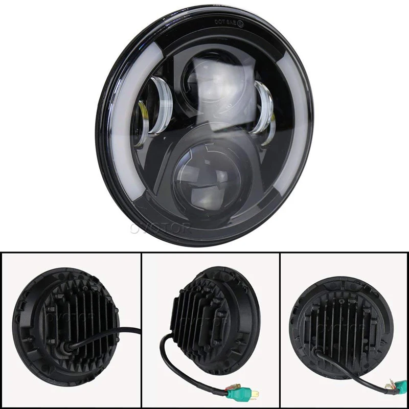 Белый и желтый сигнал поворота 7 дюймов светодиодные фары для джипа Wrangler JK 2007