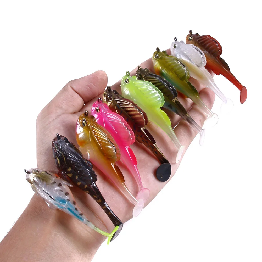 1 шт. Swimbait рыболовные приманки 7 см 14 г искусственная двойной цвет мягкая