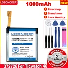 LOSONCOER 0 цикл 100% новый 1000 мАч аккумулятор для часов 372726 для Ticwatch 1 46 мм аккумулятор