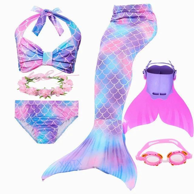 6 шт./компл. Горячие Девочки русалки хвосты С флиппером моновина для девочек
