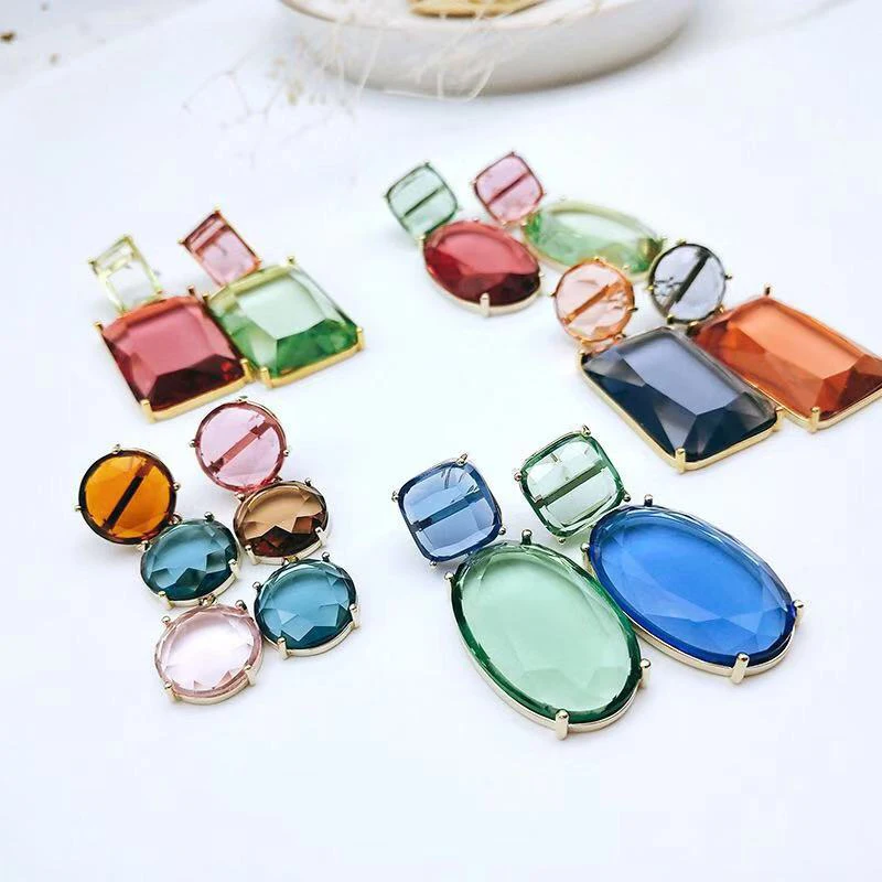 

Be 8 Fashion Large Geometric Crystal Drop Earrings for Women Luxury Rhodium Cubic Zircon Plating Earrings E890