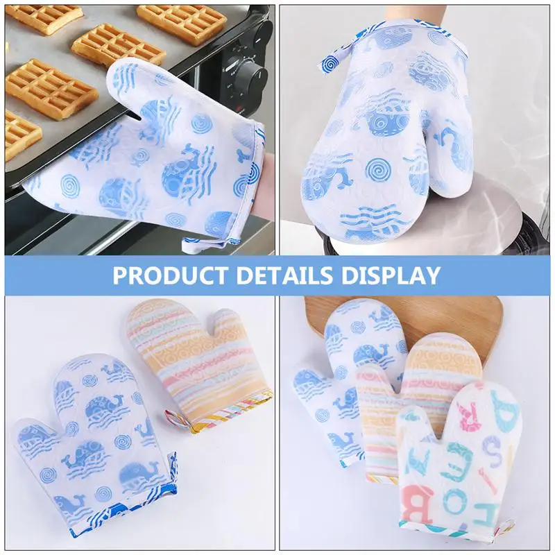 

1pc Silicone Gloves Microwave Oven Glove Barbecue Gloves Heat-Resistant Gloves Kitchen Bakware Oven Mitts