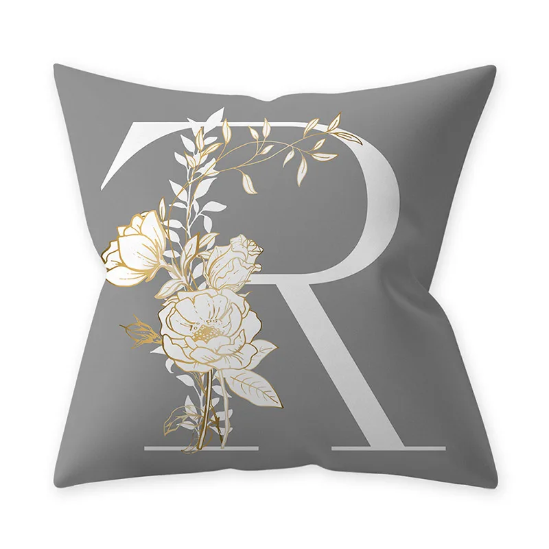 

Baby Room Decoration Letter Pillow Case English Alphabet Polyester Cushion Cover for Sofa Home Decoration Flower Cushion Case