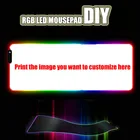 DIY пользовательский коврик для мыши RGB светодиодный большой игровой коврик для мыши Настольный коврик для ноутбука для контроля скорости игрока, удобный и прочный