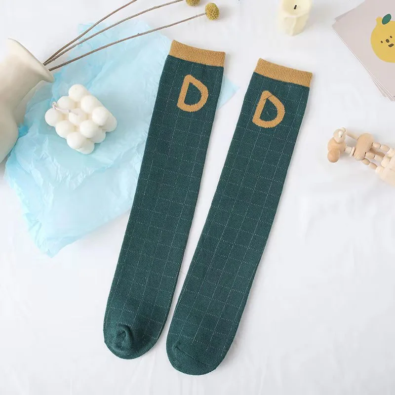 

2021 Summer New Letter Jacquard Children's Tube Socks Girls Stockings Pile Pile Socks Sports Socks Spring 3-12T
