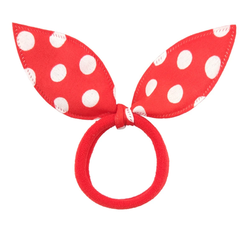 

10PCS Rabbit Ears Elastic Hair Band For Girl Cute Polka Dot Bow Hair Tie Headband Hair Ring Children Ponytail Hair Accessories