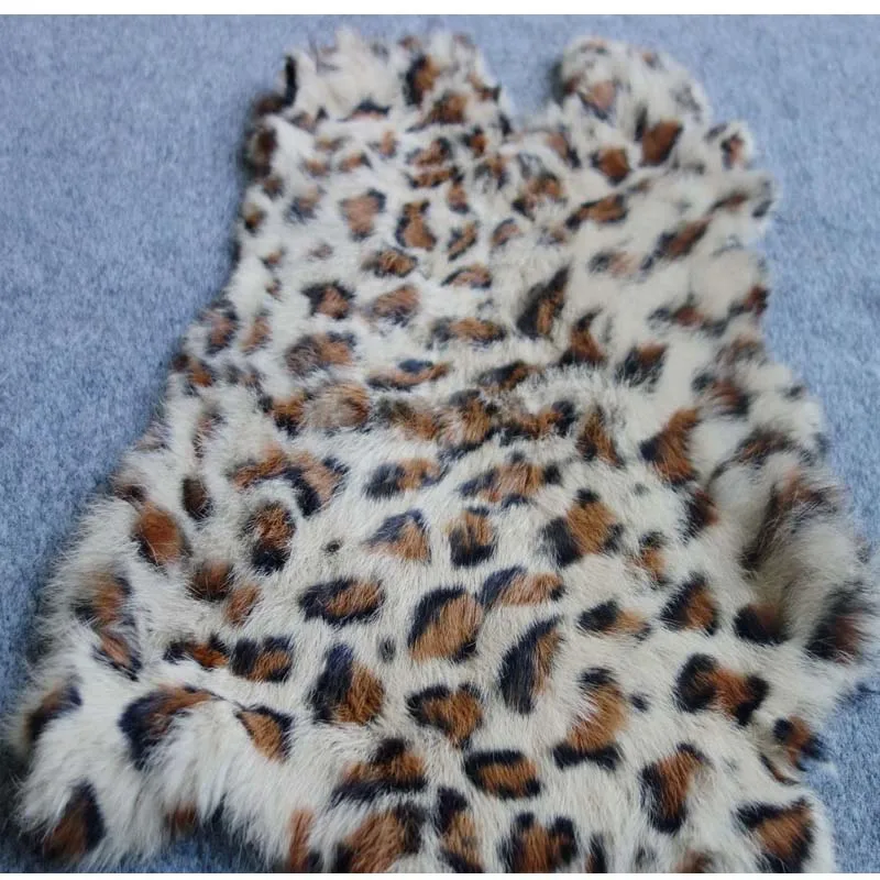 1 шт. натуральный мех кролика Леопардовый принт Распродажа по всей штуке пушистый