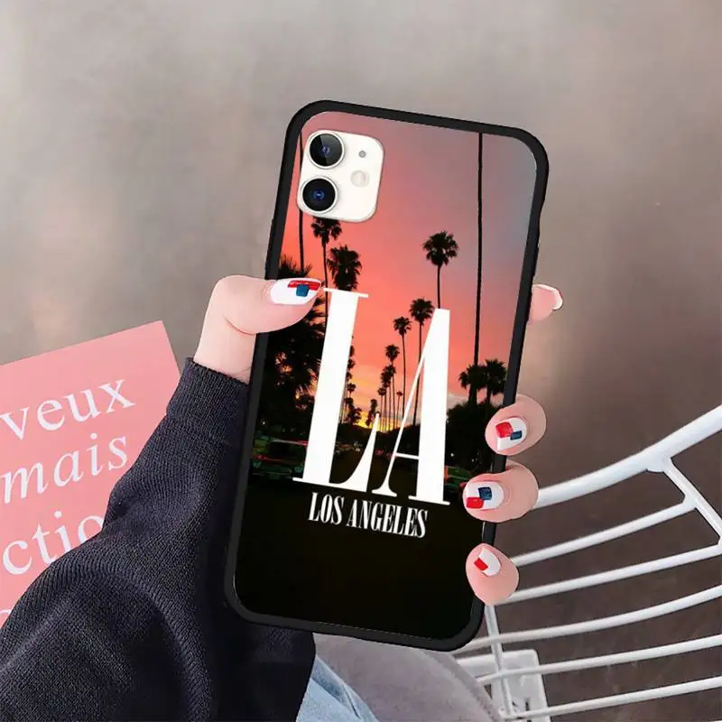 

Travel Los Angeles LA California pattern Phone Case for iPhone 11 12 pro XS MAX 8 7 6 6S Plus X 5S SE 2020 XR mini