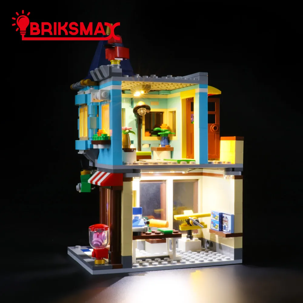 Комплект со светодиодсветильник кой BriksMax для магазина игрушек 31105 Creator Townhouse