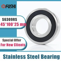 1pc s6309rs bearing 4510025 mm abec 3 440c stainless steel s 6309rs ball bearings 6309 stainless steel ball bearing