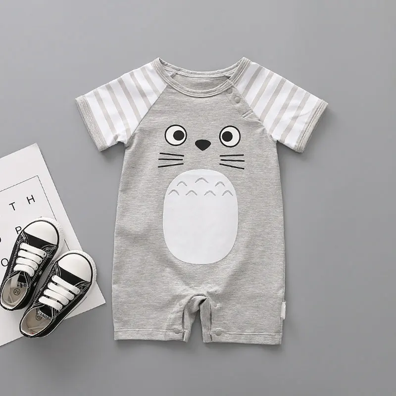 

ZWF875 Летние Короткие Детские боди с коротким рукавом, повседневная детская одежда, Комбинезоны для младенцев с принтом персонажа