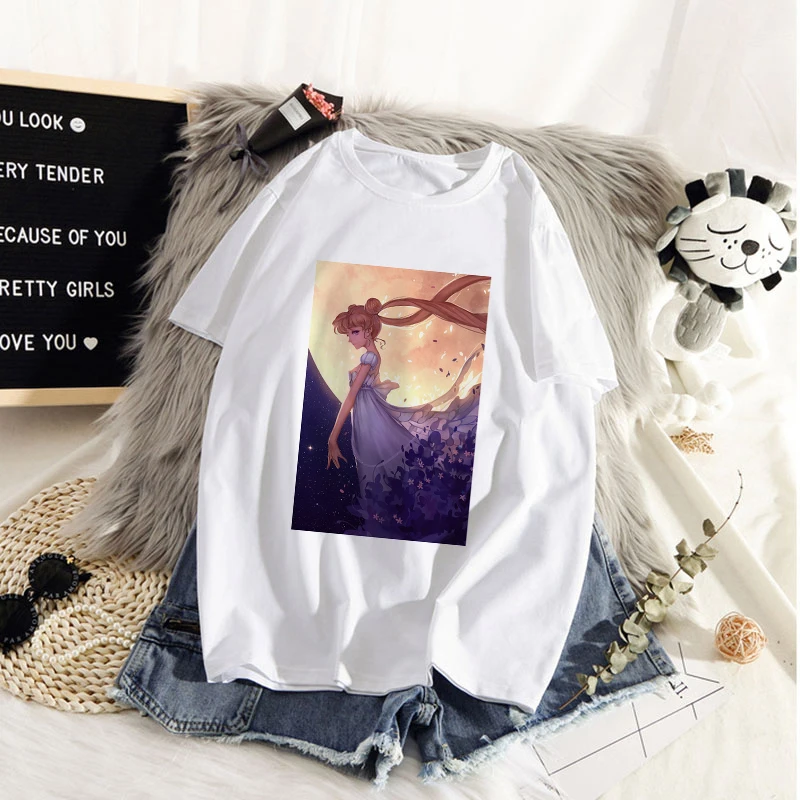 

90s Graphic Aesthetic Female Tshirt Korean Style Cute Top Tees Kawaii cartoon T Shirt Women Harajuku Ullzang Cute T-shirt