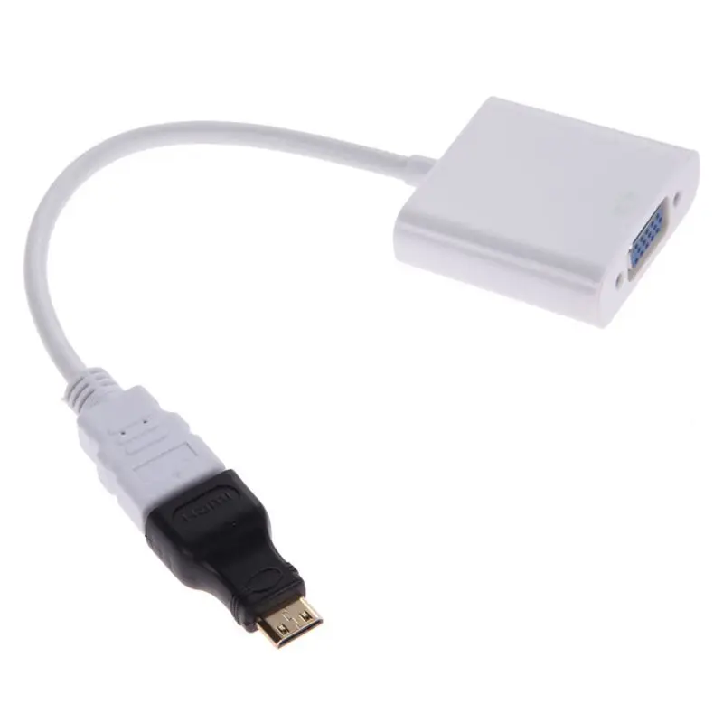 1080P Micro-HDMI/Mini HDMI/HDMI в VGA конвертер адаптер с о-видео кабелем черный и белый |