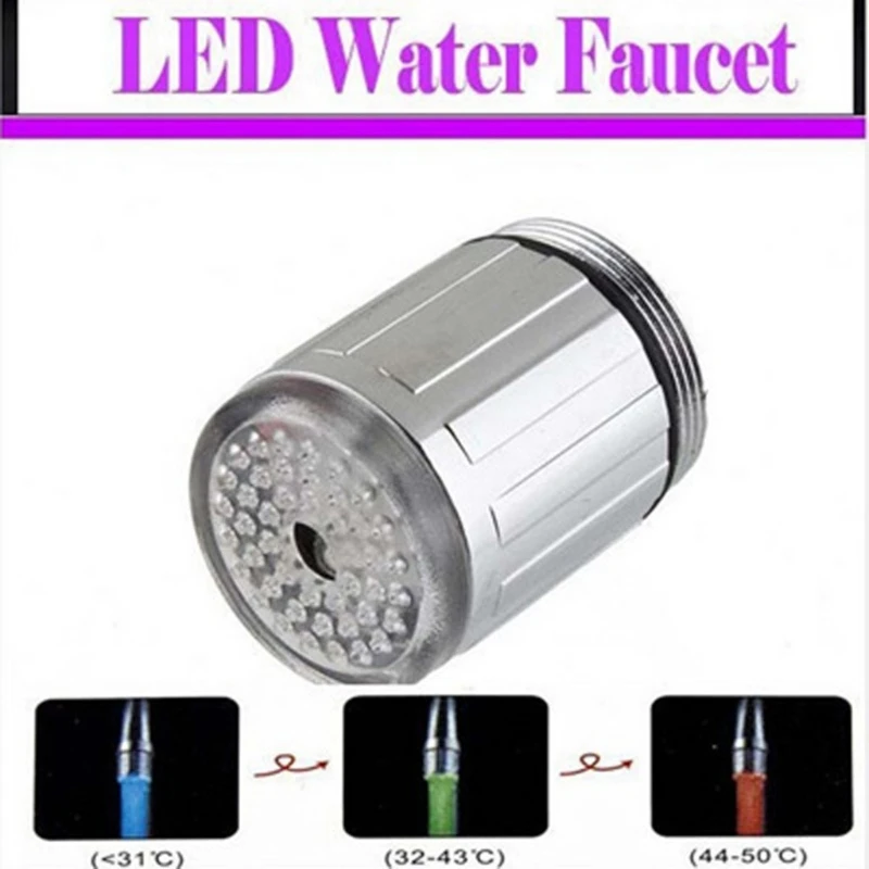 

LED Water Faucet 25mm Thread LED Light Faucet Utility Sink Tap Replacement LXAF