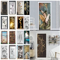 3d vision pvc door sticker wallpaper for living room bedroom decor adhesive removable wall poster home design mural deurstickers