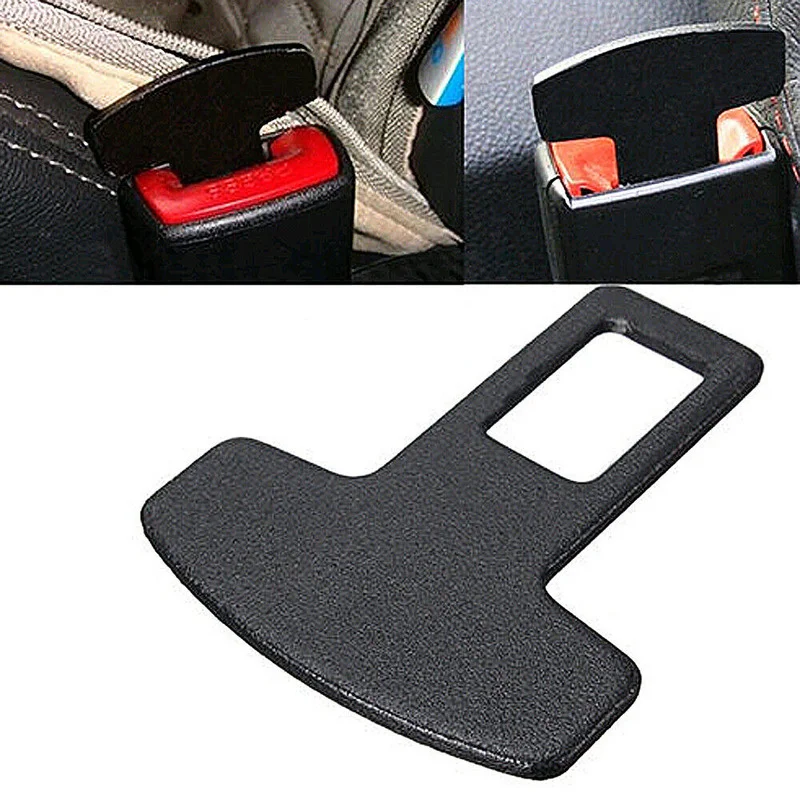 

Black Aluminum Alloy Car Tuning Safety Seat Belt Buckle Alarm Stopper Clip Clamp Creative Interior Parts Universal Accessories