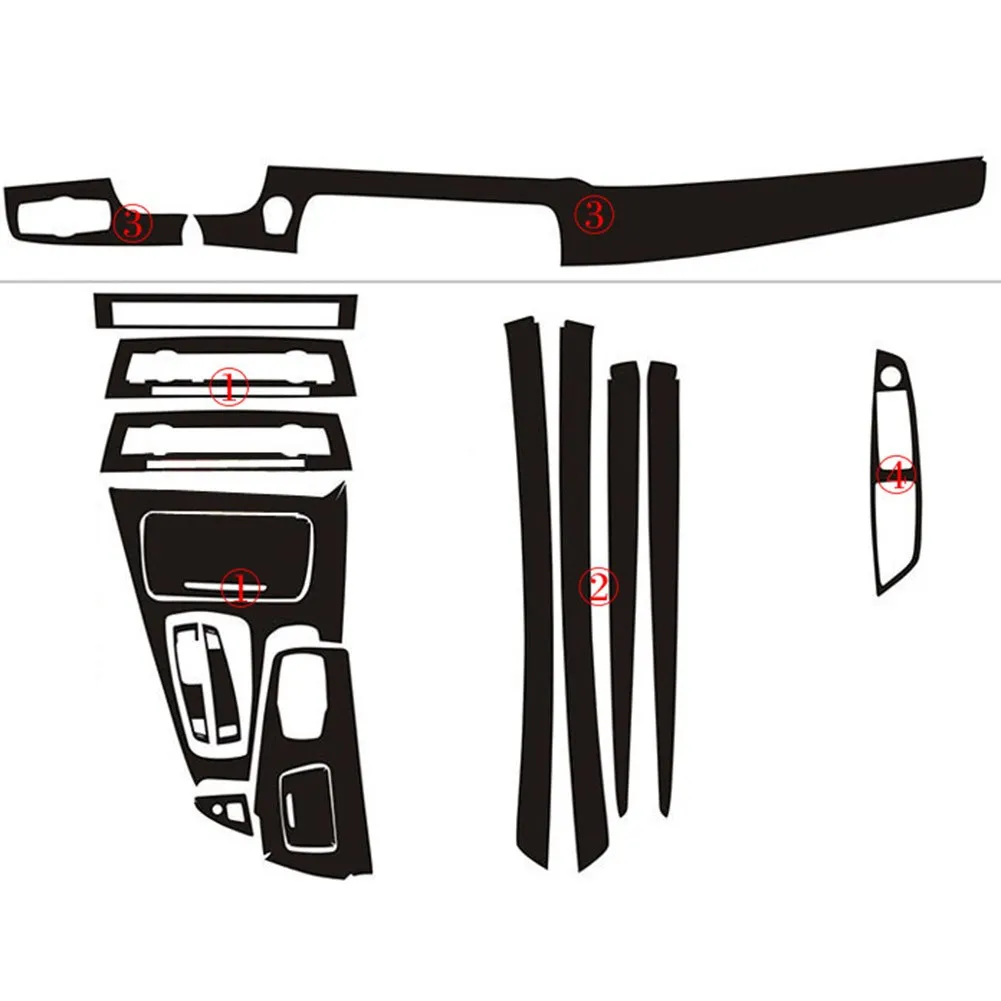 

For BMW 528Li F10 F18 11-17 Interior Decal Glossy 5D Carbon Fiber Car Trim Car Accessories Car Interior Decoration Parts