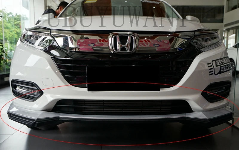 Для Honda HRV VEZEL 3 шт. автомобильный передний нижний бампер диффузор для губ и 1 шт. задний бампер спойлер Комплект кузова