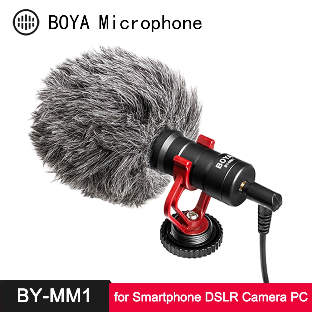 BOYA BY MM1 микрофон кардиоидный дробовик для iPhone Android смартфон Canon Nikon Sony DSLR камера