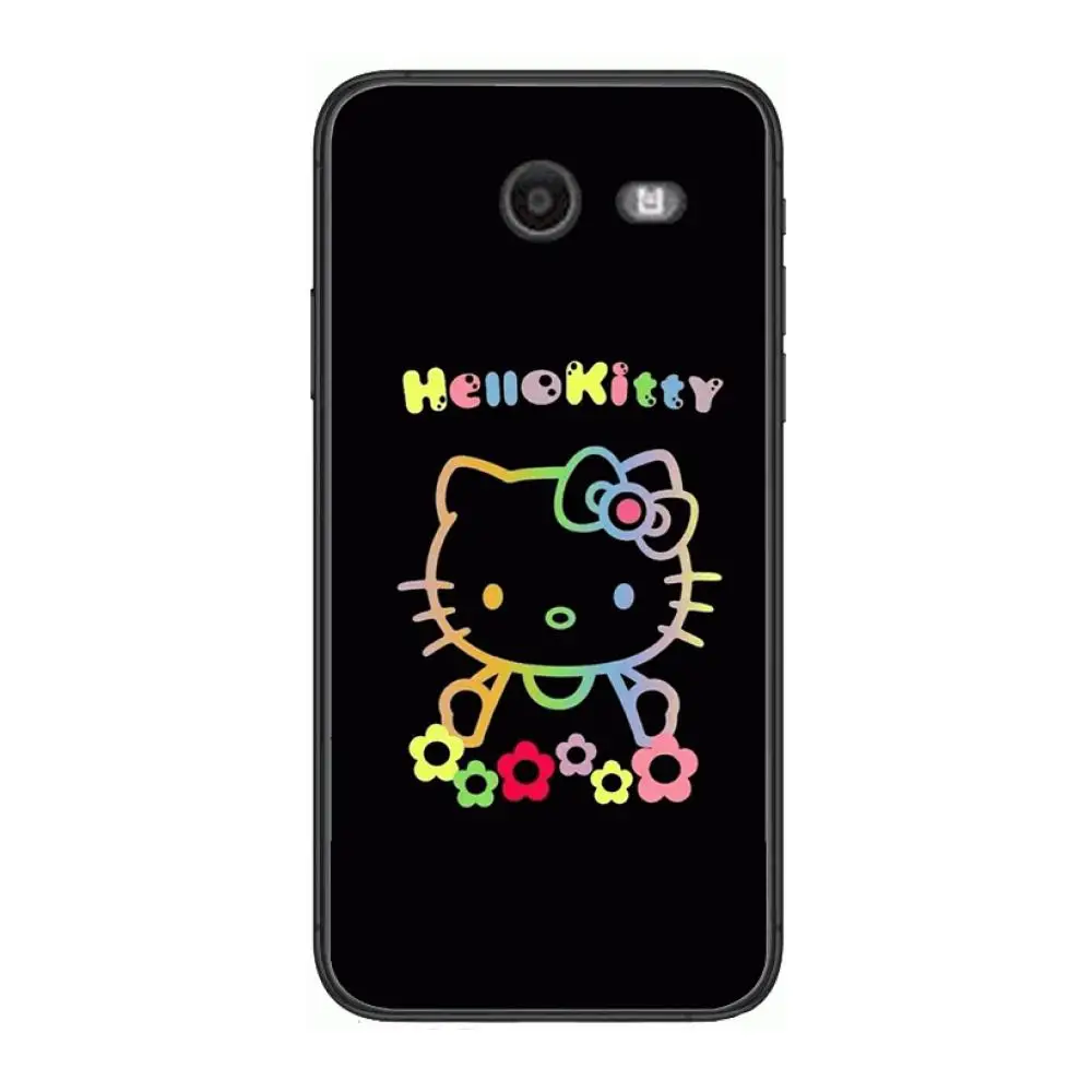

Cute cartoon cat hello ketty Pet cat Phone Case Hull For Samsung Galaxy J 4 3 5 6 7 8 EU 2018 Plus 2017 Black Shell Art Cell C